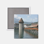 スイス,ルツェルン,チャペル橋 マグネット (正面/裏面)