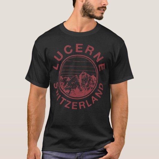 スイス ルツェルン ルツェルン レトロ Tシャツ (正面)