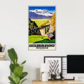 スイス、レッチュベルク鉄道の風景 ポスター (ホームオフィス)