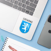 スイス、ロカルノの紋章 シール (ノートパソコンとiPhone)