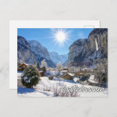 スイス、ローテルブルネン州Staubbach滝 ポストカード (正面/裏面)