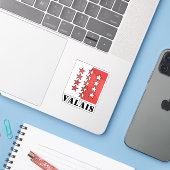 スイス・ヴァレ州カントン国旗 シール (ノートパソコンとiPhone)