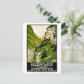 スイス・ヴィンテージ旅行ポスター復元 ポストカード (スタンド正面)