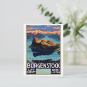 スイス・ヴィンテージ旅行ポスター復元 ポストカード (スタンド正面)