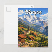 スイス ヴェンゲン 旅行 ポストカード (正面/裏面)
