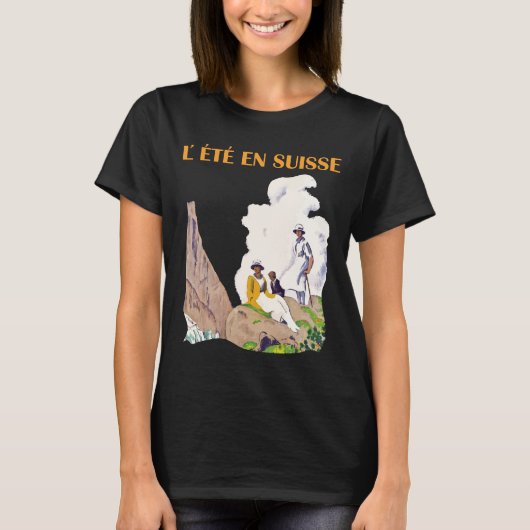 スイス 夏の山岳 ピーク 旅行 Tシャツ (正面)