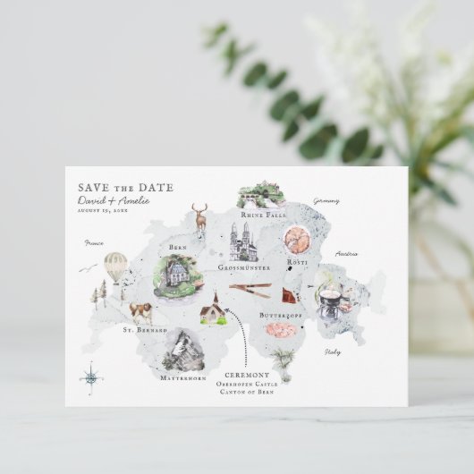 スイス |目的地の結婚式の日程マップ (スタンド正面)