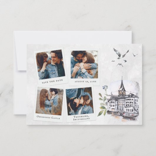 スイス |目的地の結婚式の日程マップ (裏面)