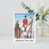 スイス、騎馬騎手、ヴィンテージ ポストカード (スタンド正面)