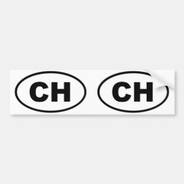 スイスCHヨーロッパ楕円 バンパーステッカー