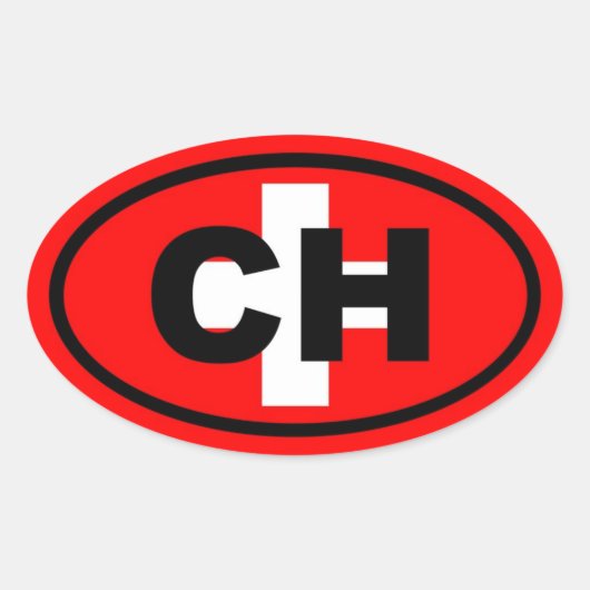 スイスCHヨーロッパ 楕円形シール (正面)