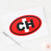 スイスCHヨーロッパ 楕円形シール (封筒)
