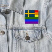 スイスLGBTレインボー国旗スウェーデンプライド 缶バッジ (インサイチュ)