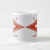 スイスSchweizアイスホッケー国旗のマグカップ ジャンボコーヒーマグカップ (正面)