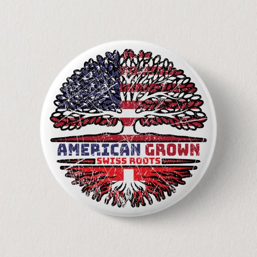 スイスUSアメリカ合衆国統一された州 缶バッジ (正面)