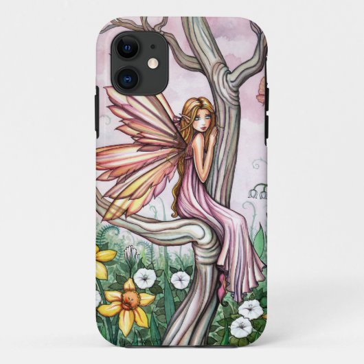 スイセンの中の春の花の妖精 iPhone スキンケース Case-Mate iPhoneケース (裏面)