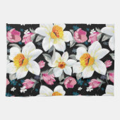 スイセンの花が付いている優雅パターン キッチンタオル (横)