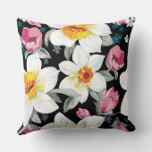 スイセンの花が付いている優雅パターン クッション (裏面)