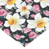 スイセンの花が付いている優雅パターン ショートテーブルランナー (コーナー)