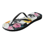 スイセンの花が付いている優雅パターン ビーチサンダル (アングル)