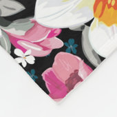 スイセンの花が付いている優雅パターン フリースブランケット (角)