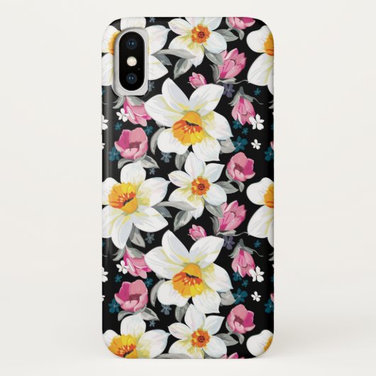 スイセンの花が付いている優雅パターン Case-Mate iPhoneケース (裏面)
