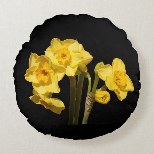 スイセンの花のラウンドクッション ラウンドクッション (正面)
