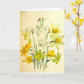 スイセンの花の悔やみや弔慰カード カード (黄色い花)