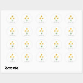スイセンの花の絵のサンキュー ラウンドシール (シート)