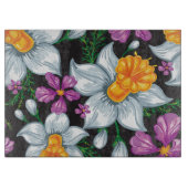 スイセンの花2が付いている優雅パターン カッティングボード (正面)