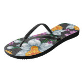 スイセンの花2が付いている優雅パターン ビーチサンダル (アングル)