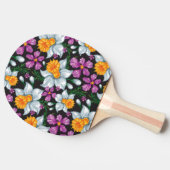 スイセンの花2が付いている優雅パターン 卓球ラケット (横)