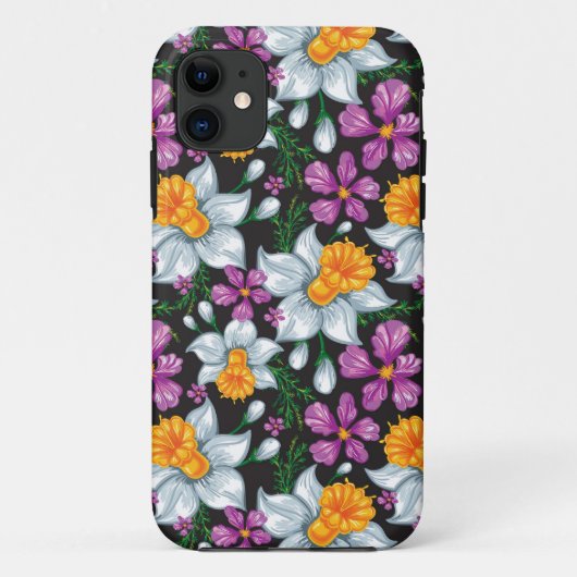 スイセンの花2が付いている優雅パターン Case-Mate iPhoneケース (裏面)