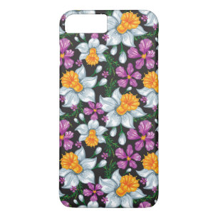 スイセンの花2が付いている優雅パターン iPhone 8 PLUS/7 PLUSケース