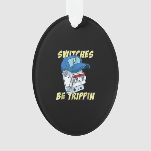 スイッチはトリピン電気技師おもしろい男 オーナメント (正面)