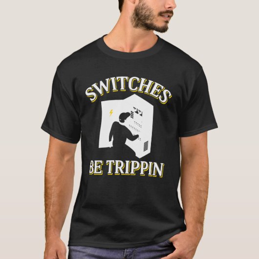 スイッチはTrippin電気工事士電気エンジン Tシャツ (正面)
