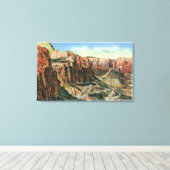 スイッチバックのビュー、カーメル山ハイウェイ キャンバスプリント (インサイチュ (ウッドフロア))