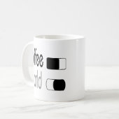 スイッチ・ボタンを離れてのおもしろいのコーヒー世界 コーヒーマグカップ (正面左)