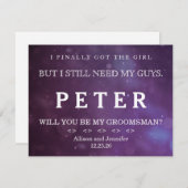 スイットアップ·グリッター·パープル·ボード 招待状 (正面/裏面)