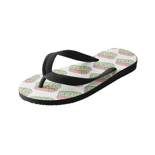 スイッ転が転がクの漫画イラストレーション キッズビーチサンダル (アングル)