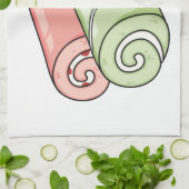 スイッ転が転がクの漫画イラストレーション キッチンタオル (折り畳み)