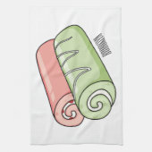 スイッ転が転がクの漫画イラストレーション キッチンタオル (縦)
