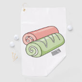 スイッ転が転がクの漫画イラストレーション ゴルフタオル (インサイチュ)