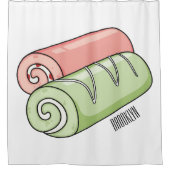 スイッ転が転がクの漫画イラストレーション シャワーカーテン (正面)