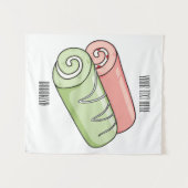 スイッ転が転がクの漫画イラストレーション タペストリー (正面(横))