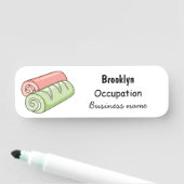 スイッ転が転がクの漫画イラストレーション 名札 (インサイチュ)