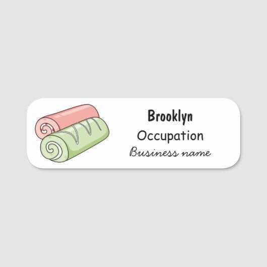 スイッ転が転がクの漫画イラストレーション 名札 (正面)