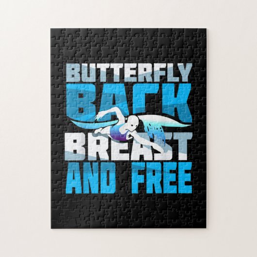 スイマーのための水泳ギフト ジグソーパズル (縦)