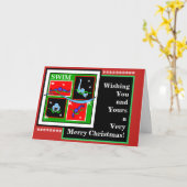 スイマー メリークリスマス 折りたたみグリーティングカード カード (黄色い花)