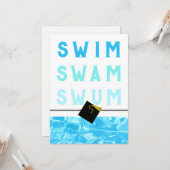 スイマー 水泳チーム 卒業 カード (正面/裏面インサイチュ)